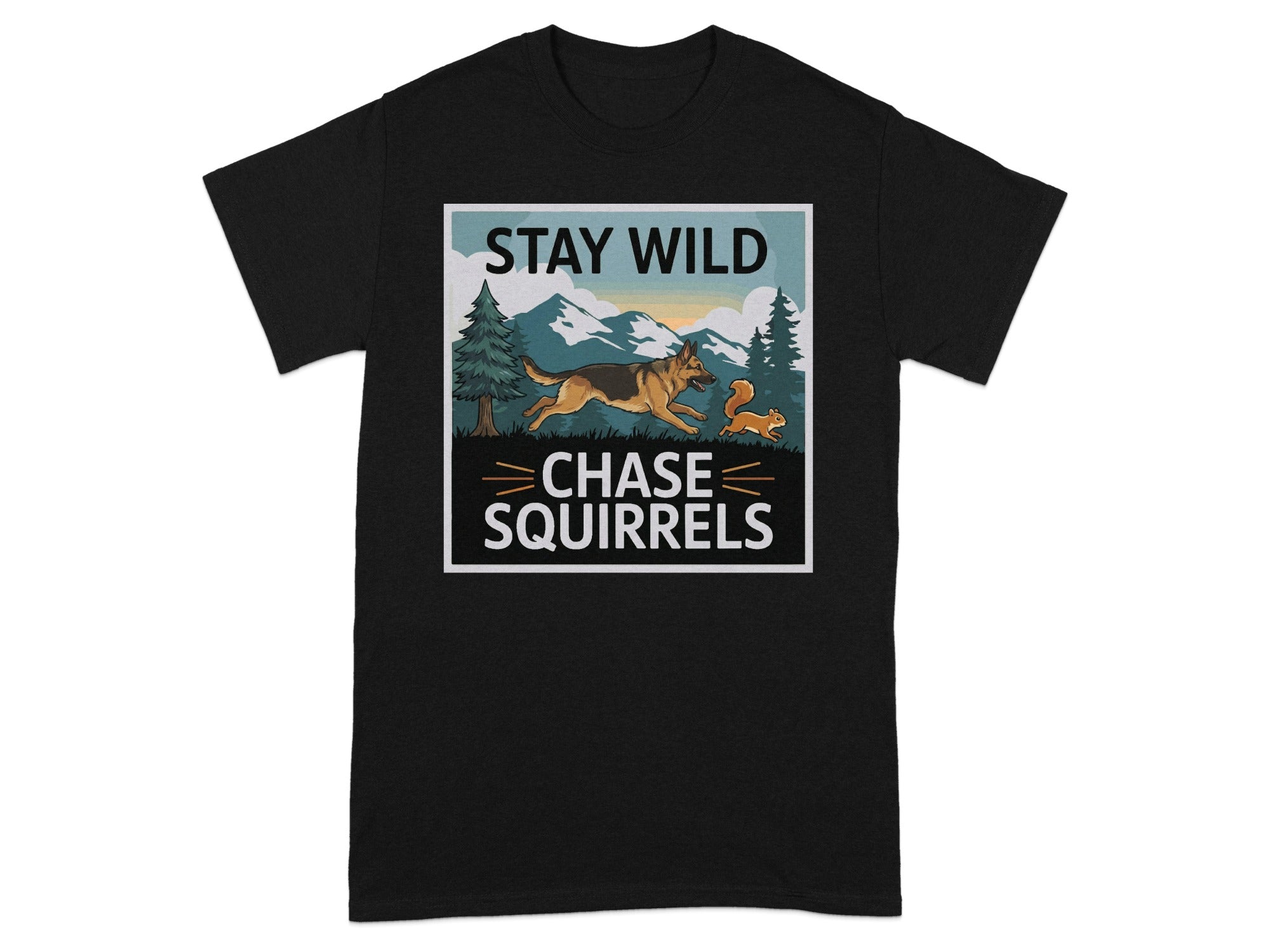 Stay Wild Chase Squirrels Graphic T-Shirt