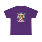 Adorable English Bulldog with Rainbow T-Shirt