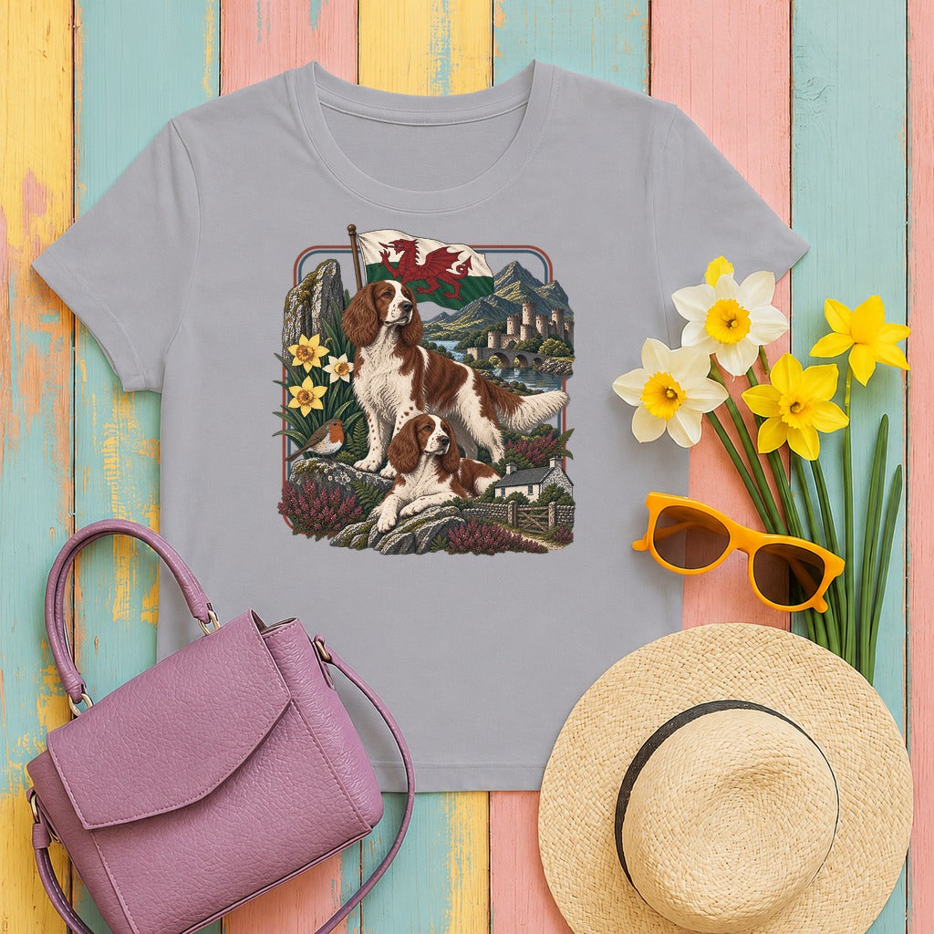 Welsh Springer Spaniel Wales Heritage tee, Athletic Heather
