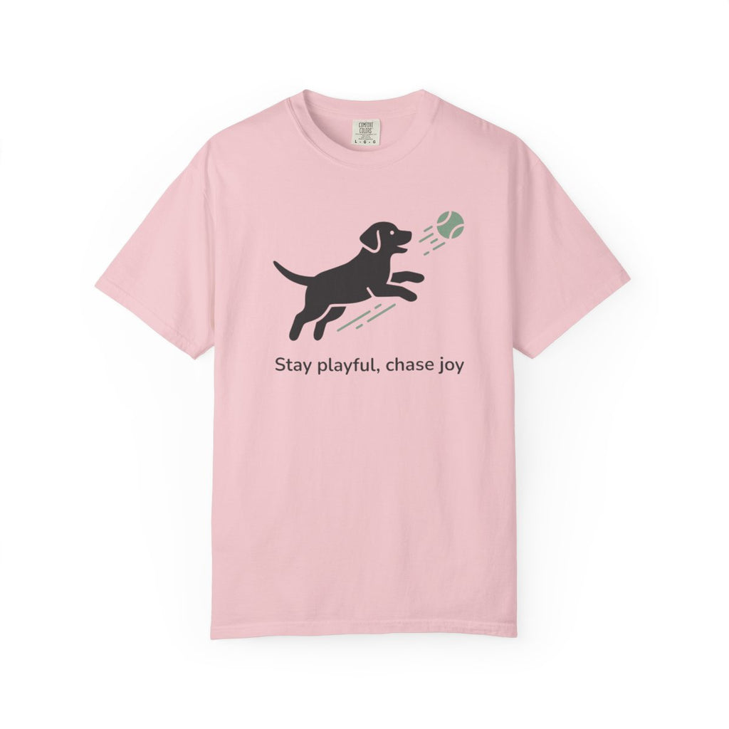 Stay playful chase joy cute dog design t-shirt