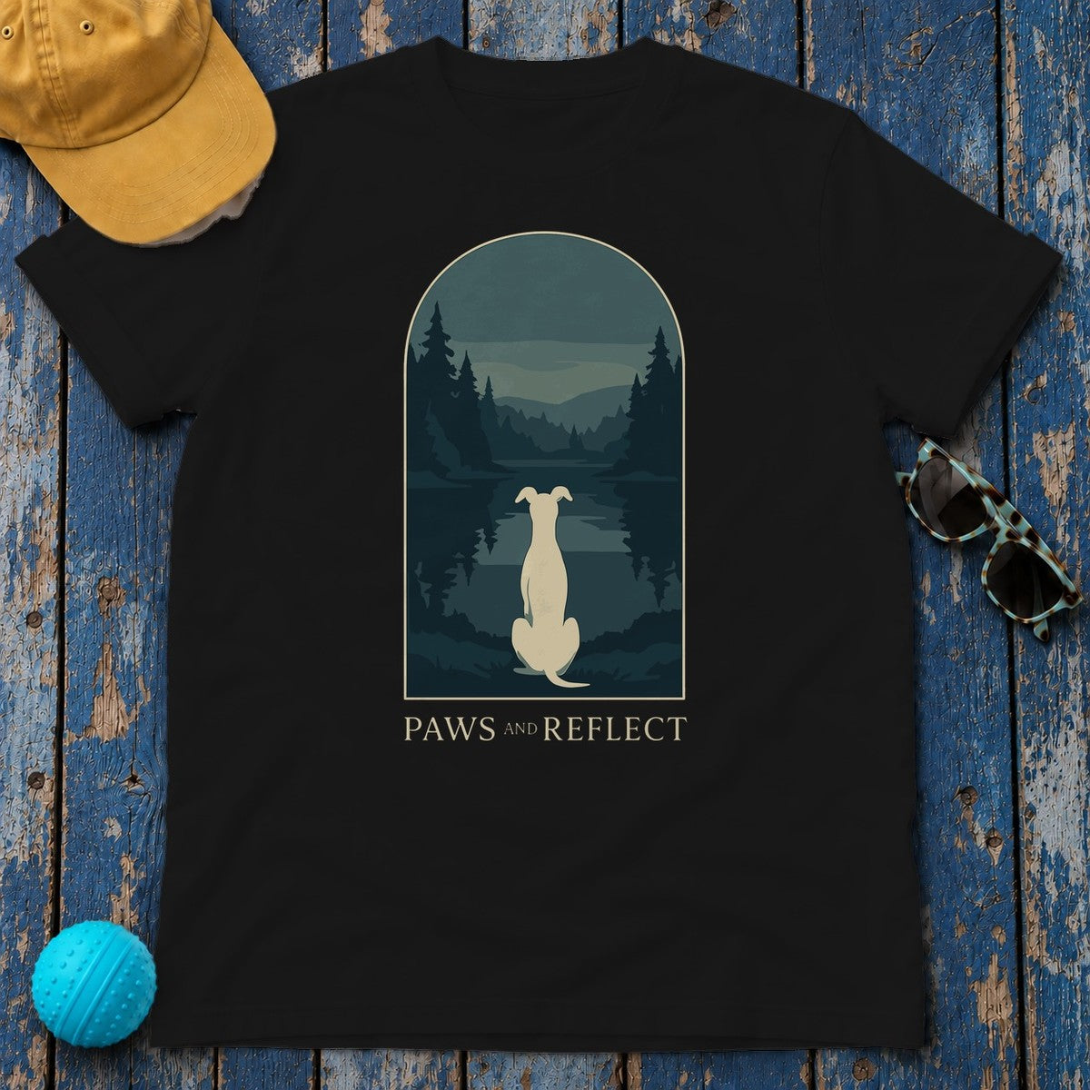 Greyhound Paws and Reflect Tee in Black