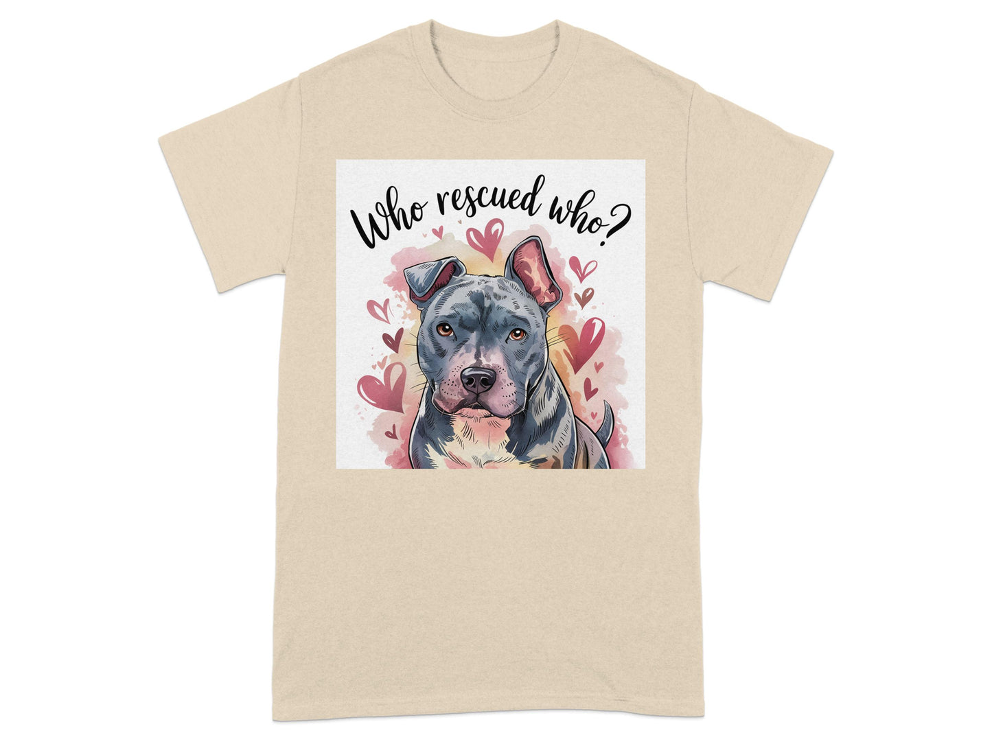 Who Rescued Who Dog Art Graphic T-Shirt product