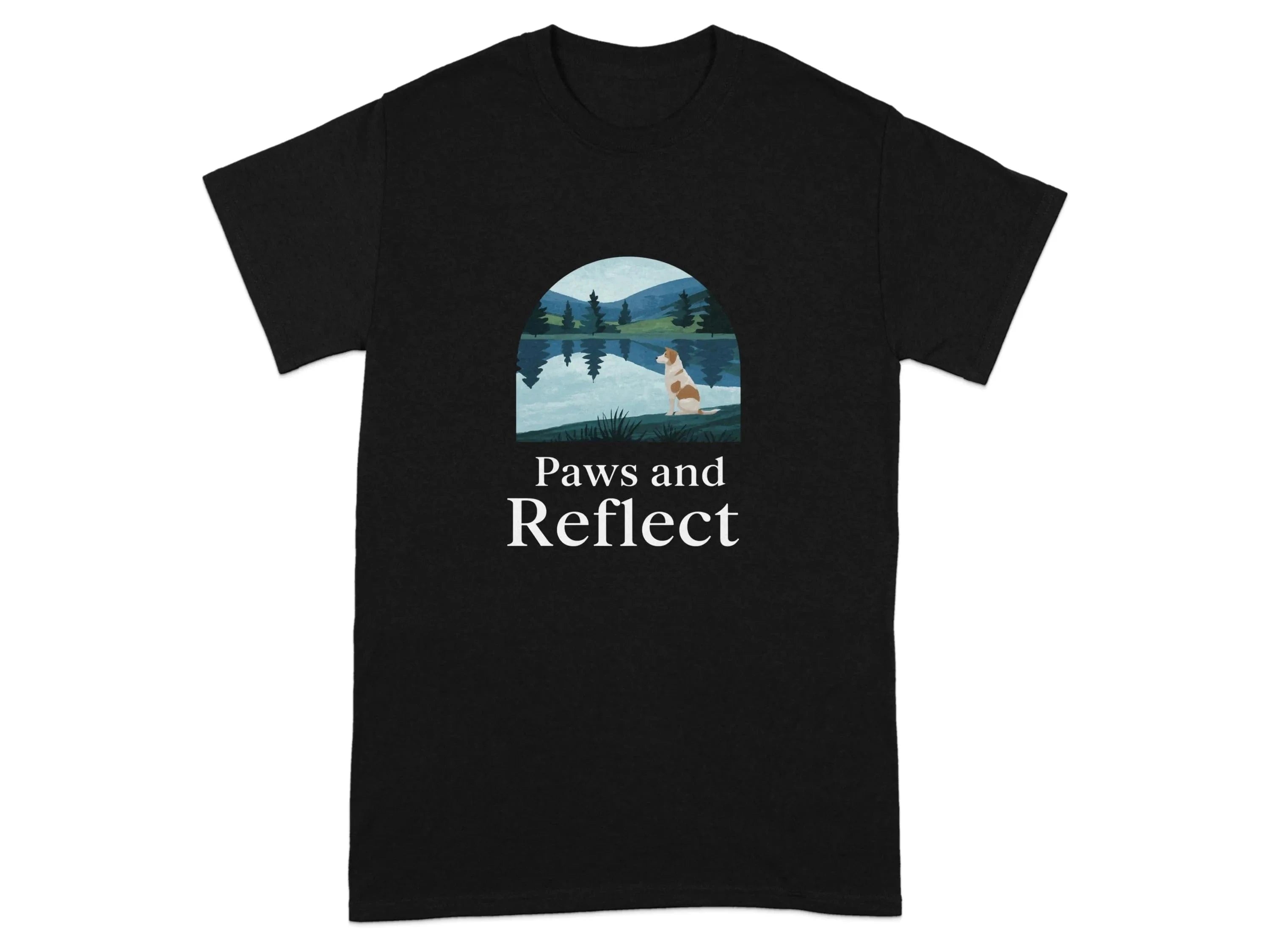 Paws and Reflect Dog Landscape Design for Nature Lover T-Shirt T-shirt