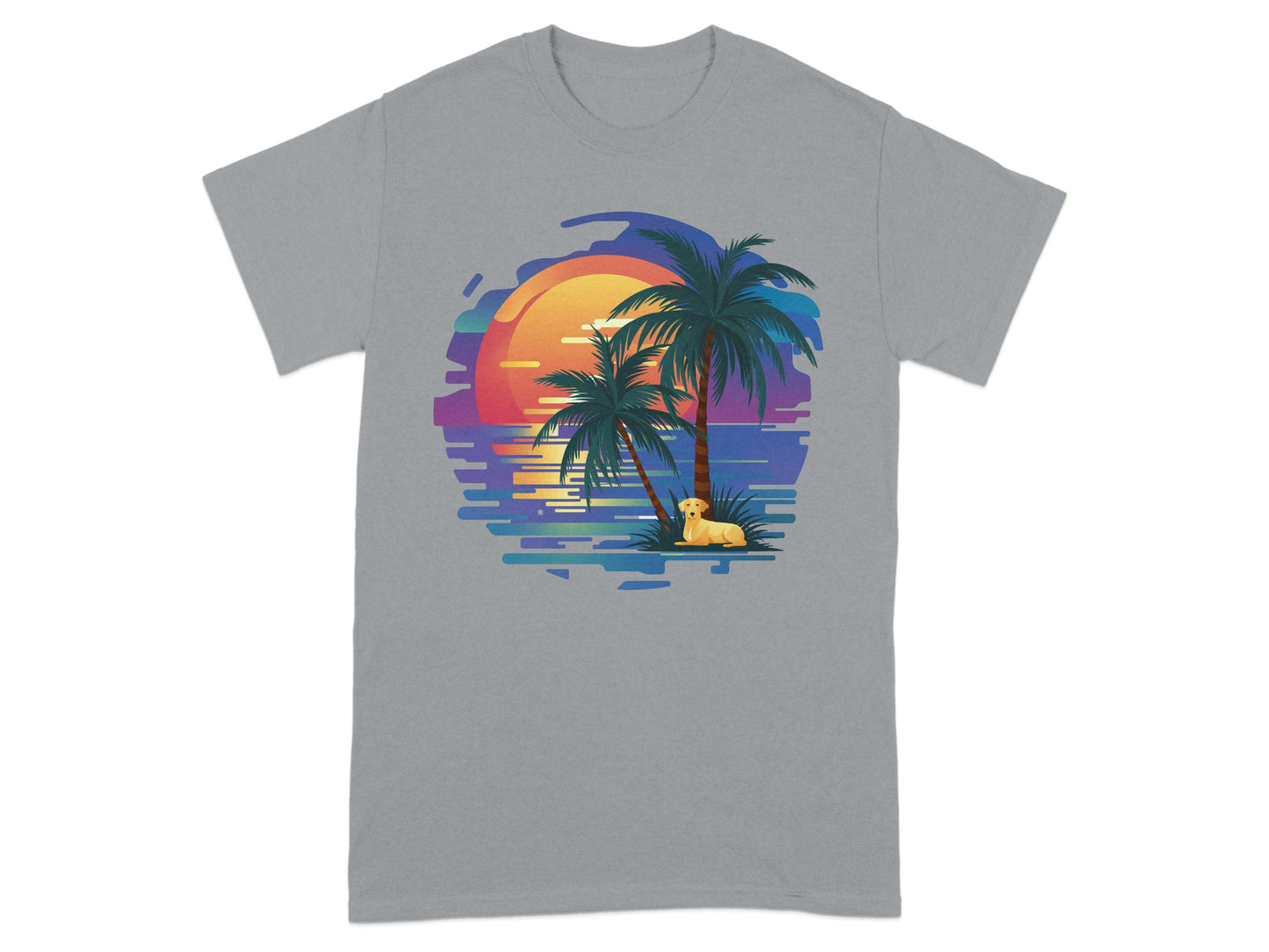 Colorful Sunset Scene with Palm Trees T-shirt product
