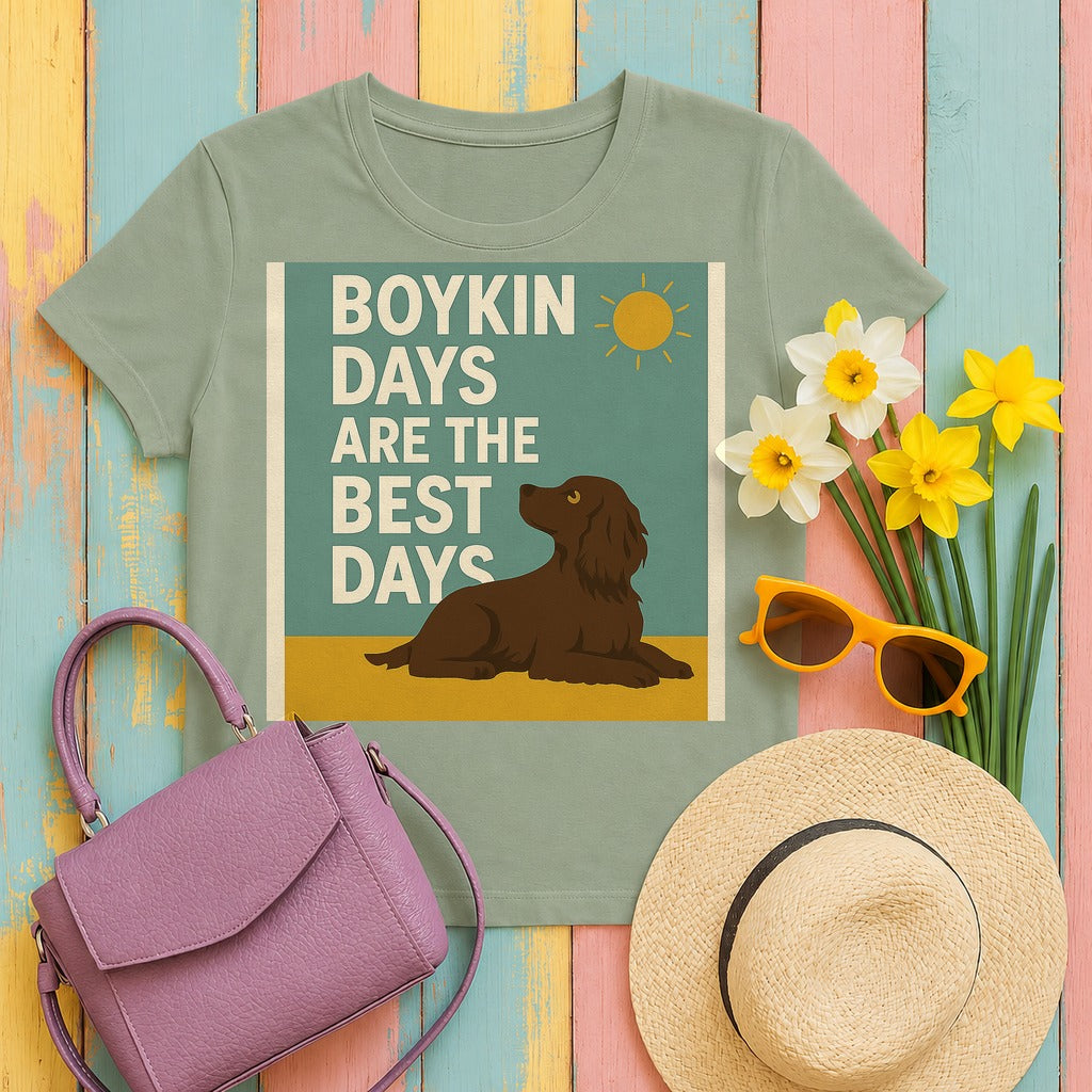 Boykin Spaniel Days Are the Best Days T-shirt in Sage