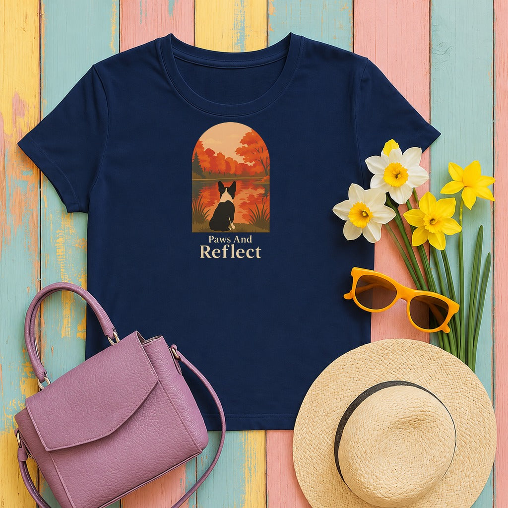 migbackfill paws-reflect-boston-terrier-t-shirt tee flat lay hero v8