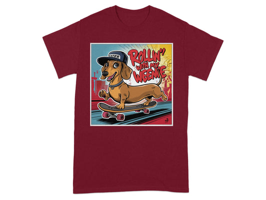 Rollin With My Weenie Skateboarding Dachshund product type