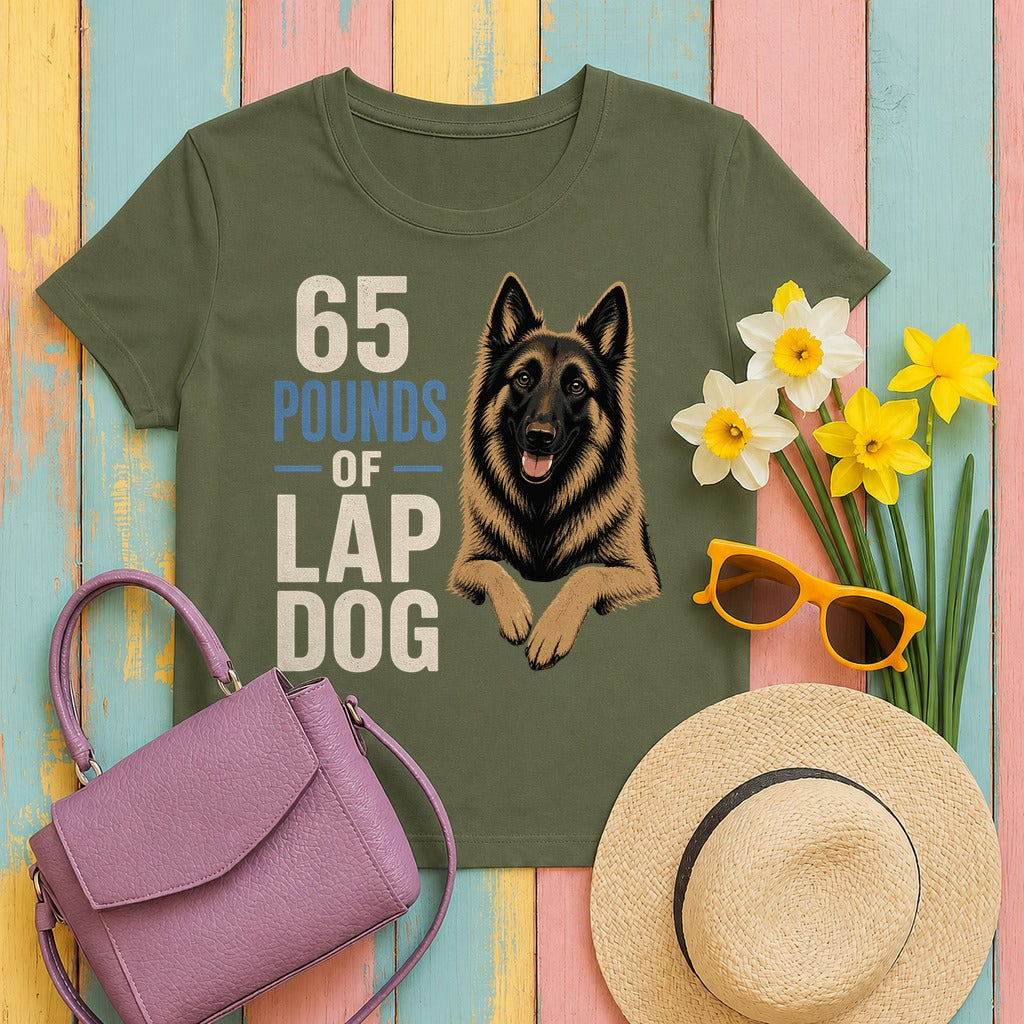 65 Pounds of Lap Dog Tervuren T-shirt in Military Green