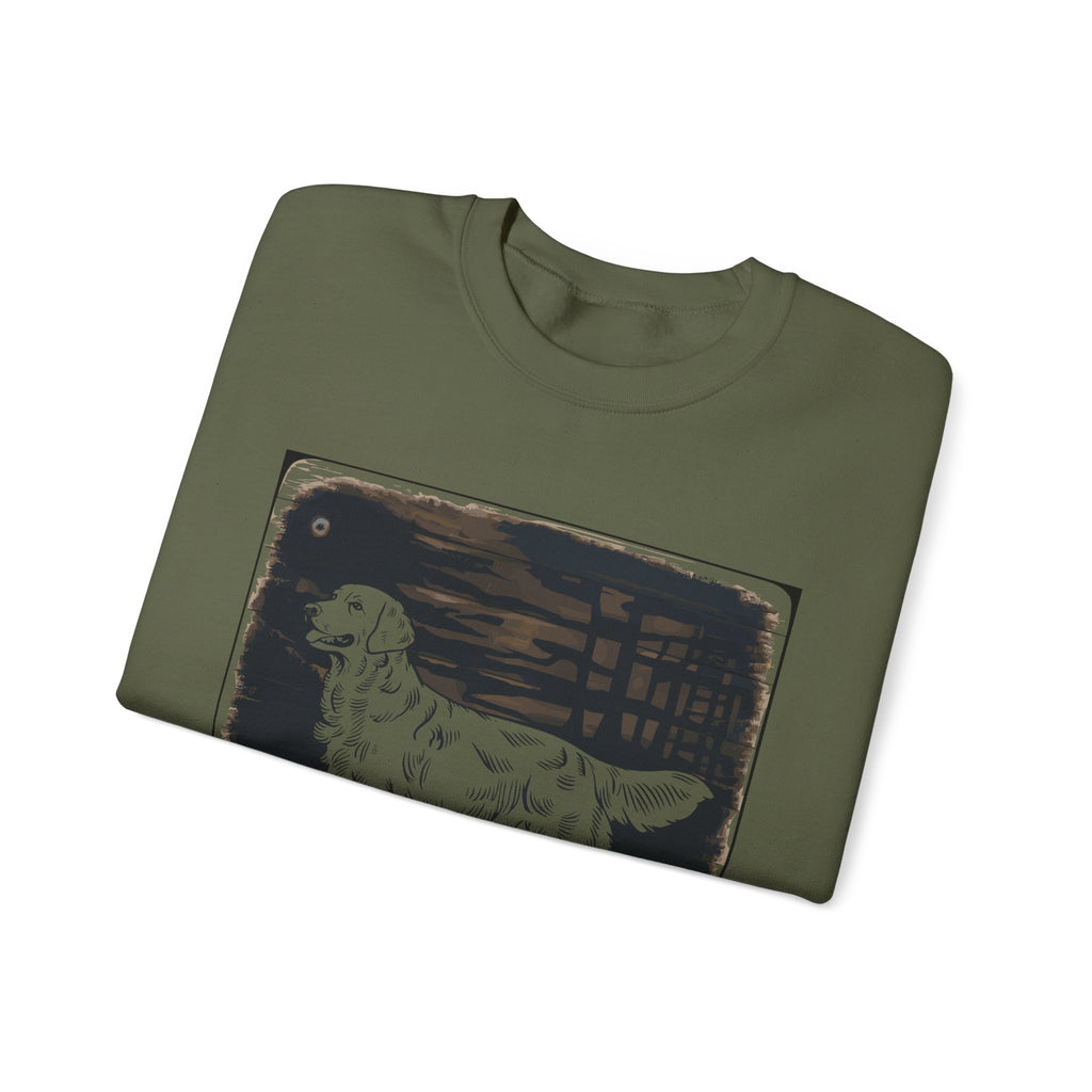Golden Retriever Woodcut Style Graphic Print Sweatshirt