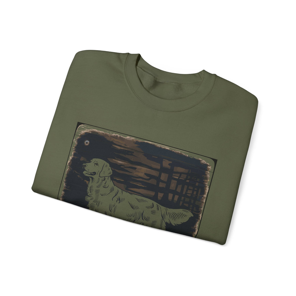 Golden Retriever Woodcut Style Graphic Print Sweatshirt