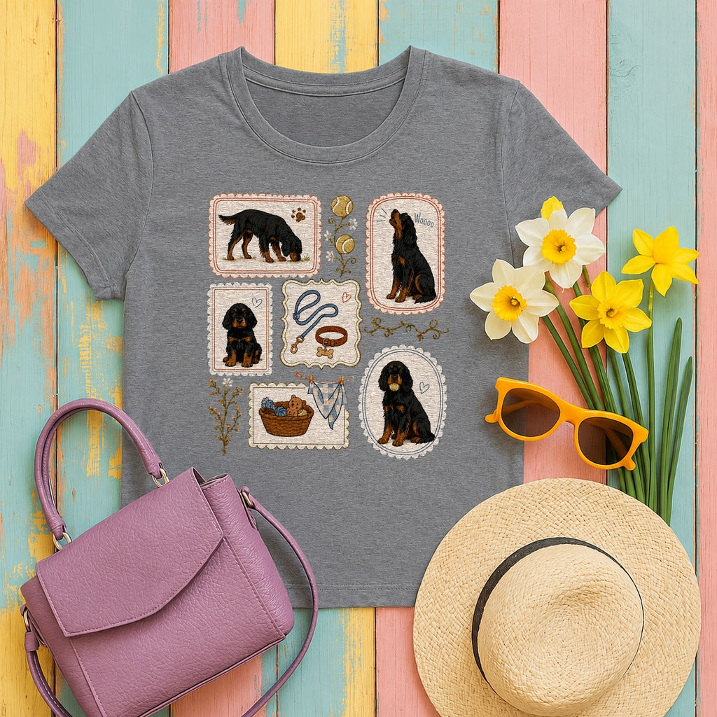 Gordon Setter Art T-Shirt in Graphite Heather
