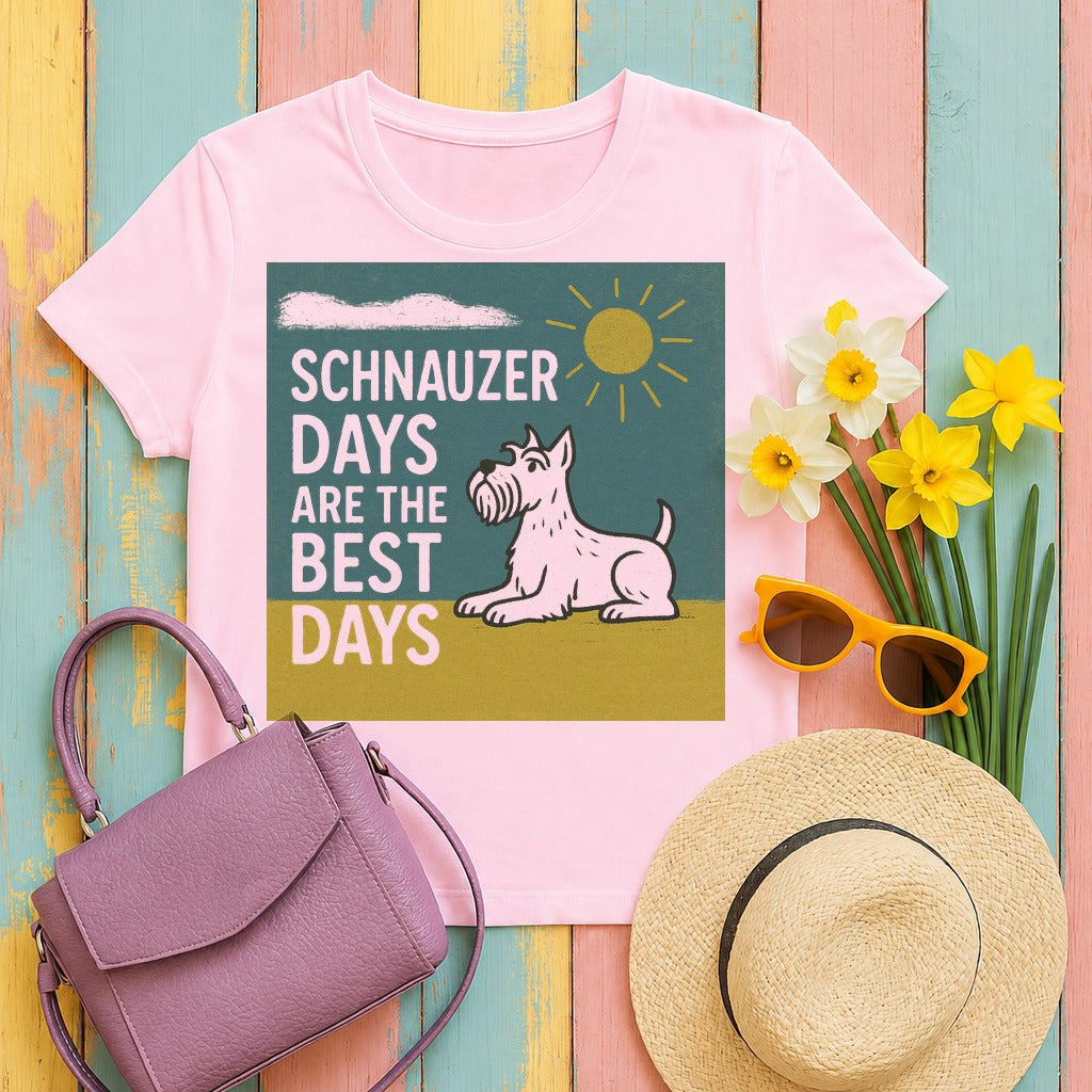 Best Schnauzer Days Graphic T-Shirt in Light Pink