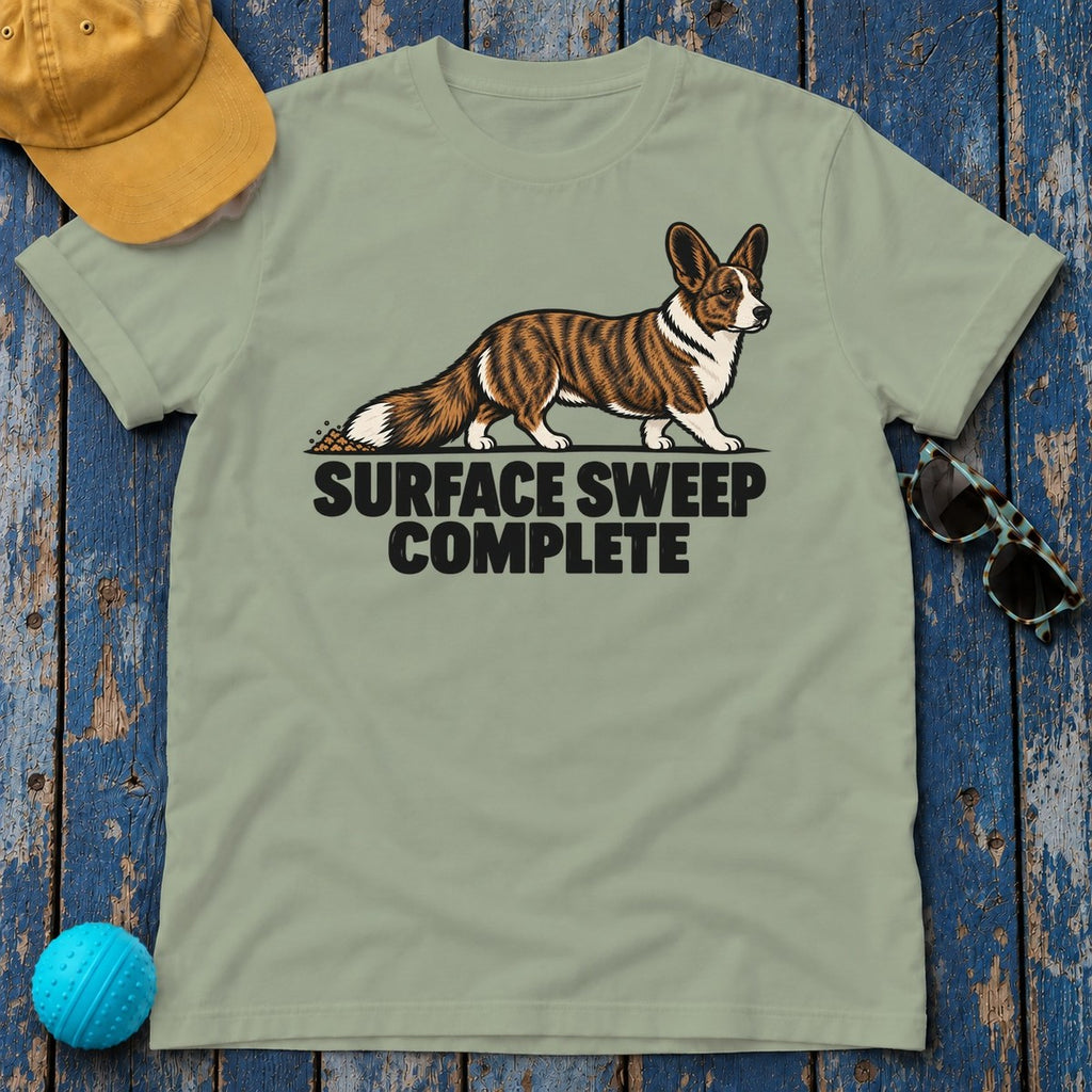 Surface Sweep Complete Corgi T-Shirt — Sage