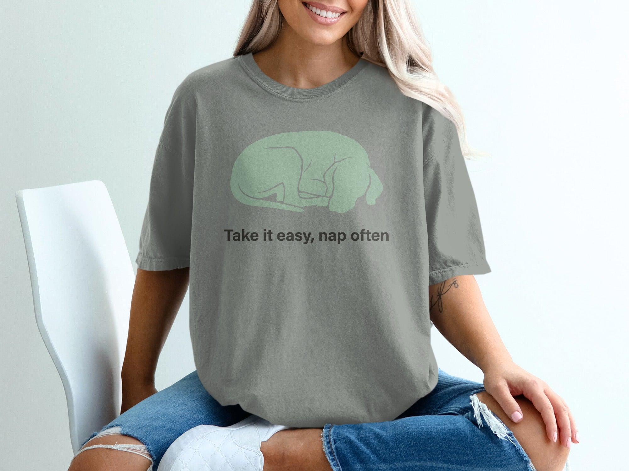 Take It Easy Nap Often Design T-Shirt Product