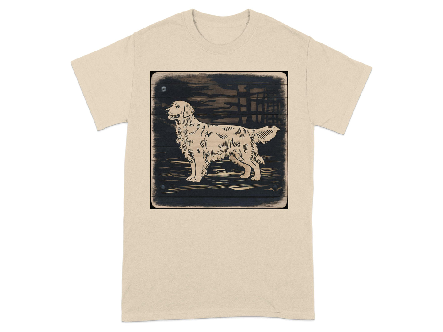 Golden Retriever with Artistic Design T-shirt product type