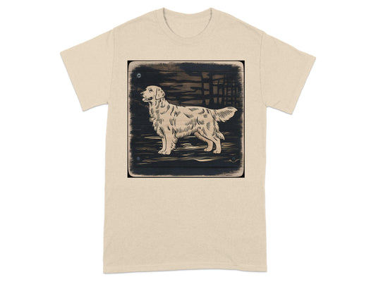 Golden Retriever with Artistic Design T-shirt product type