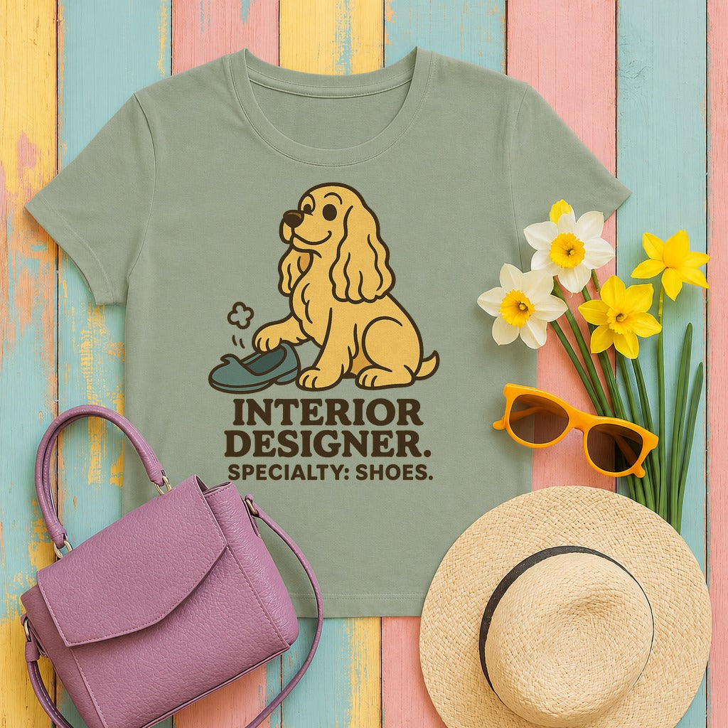 Cocker Interior Designer Tee in Sage