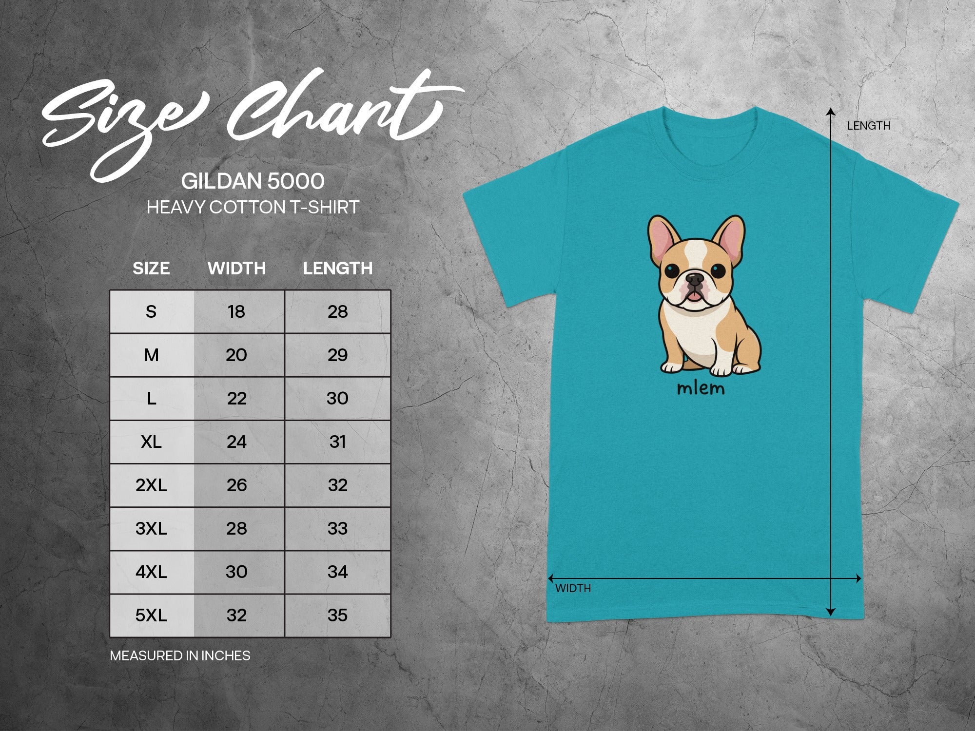 Cute Cartoon Bulldog Design on Blue T-Shirt