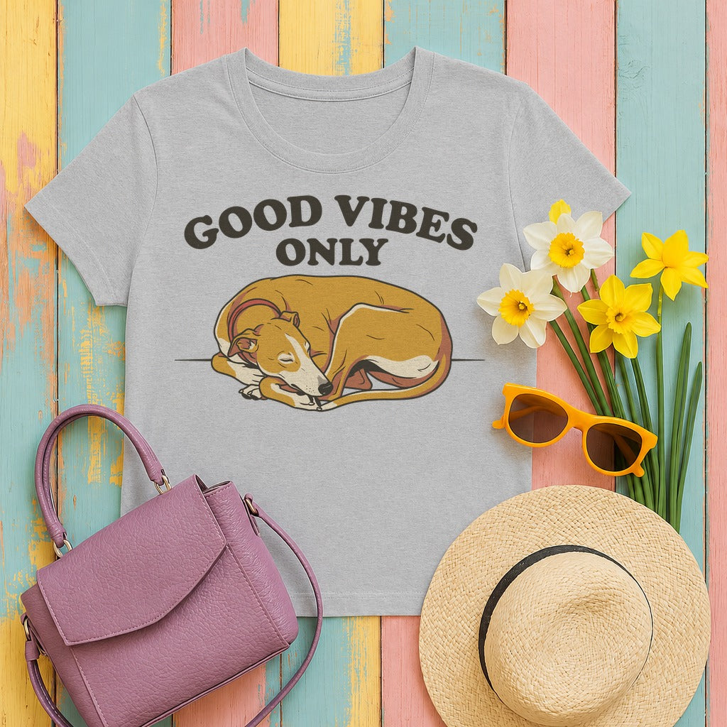 The Good Vibes Only Greyhound T-Shirt in Sport Grey