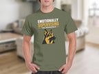 German Shepherd head graphic with text "Emotionally Supervising the Household."