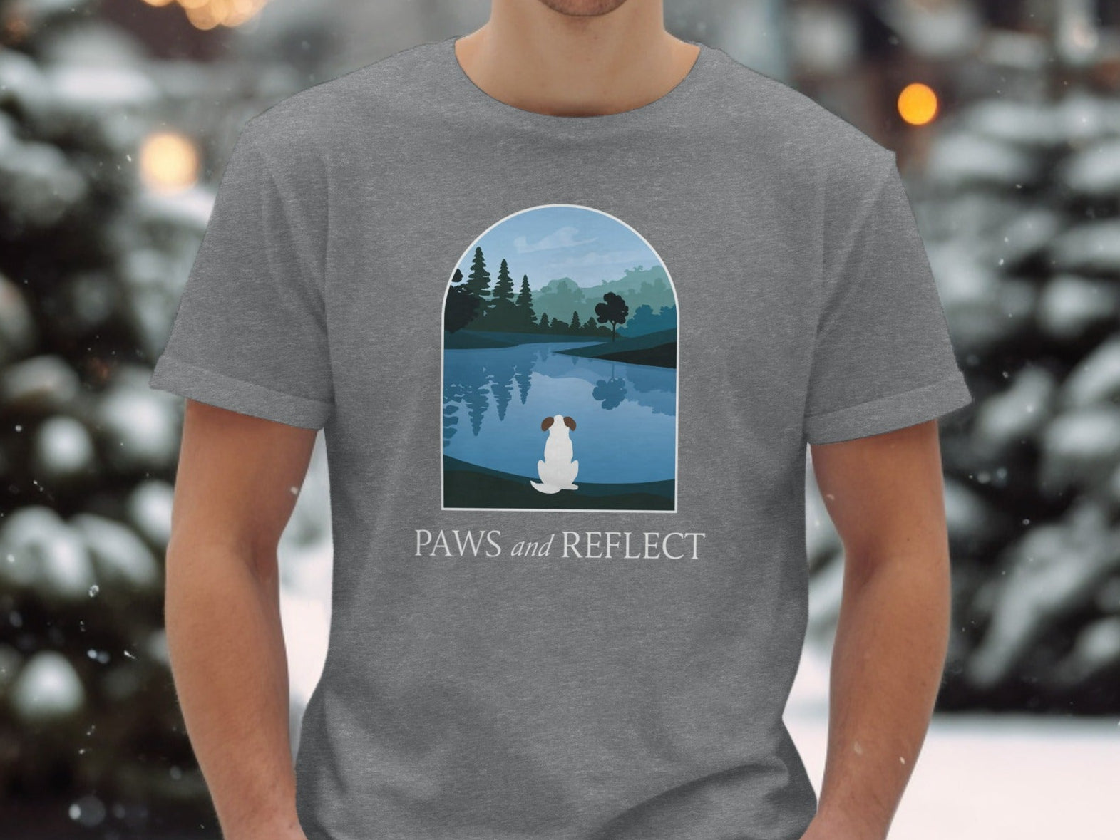 Paws and Reflect Adorable Scenic Graphic T-shirt