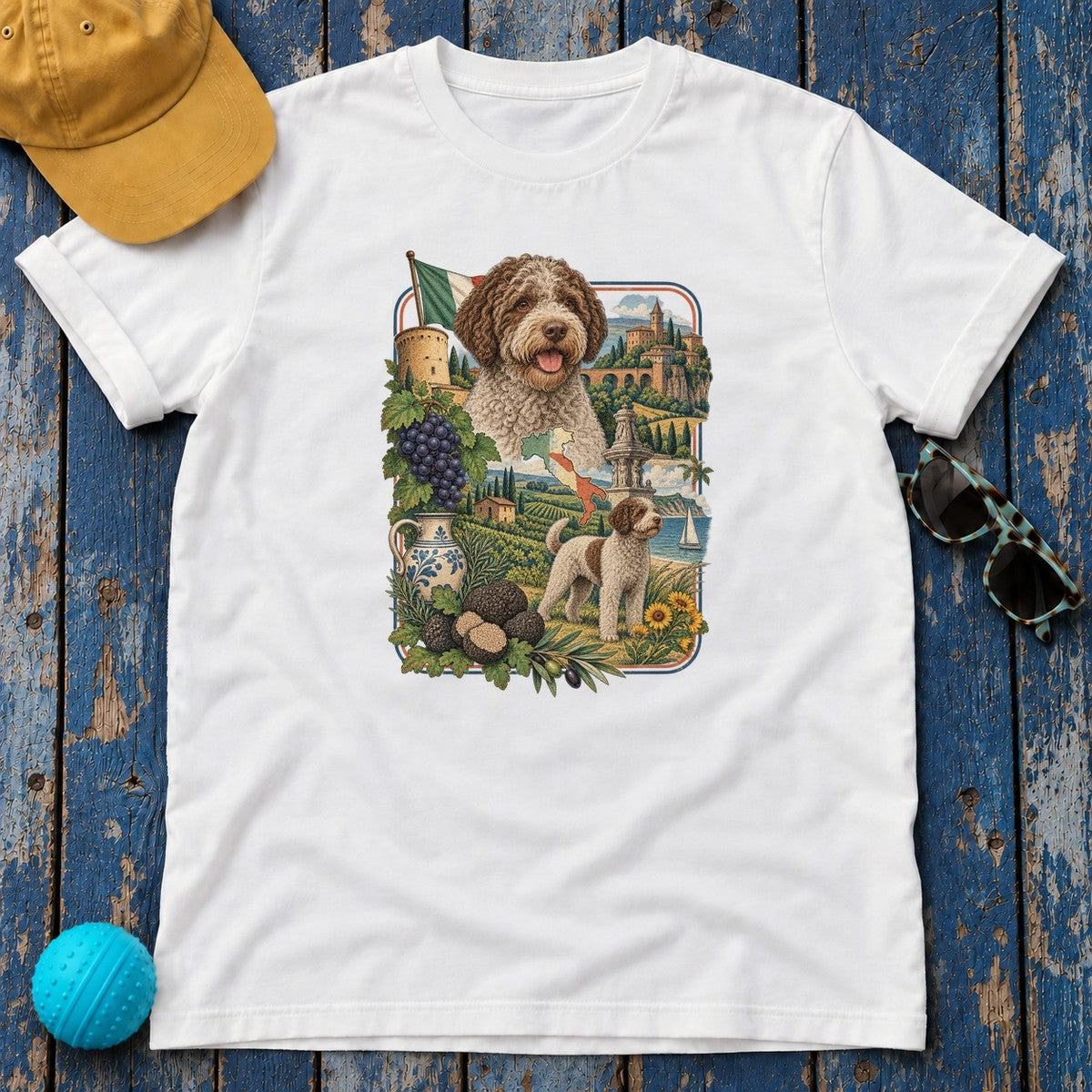 Lagotto Romagnolo Italy Heritage T-Shirt in White