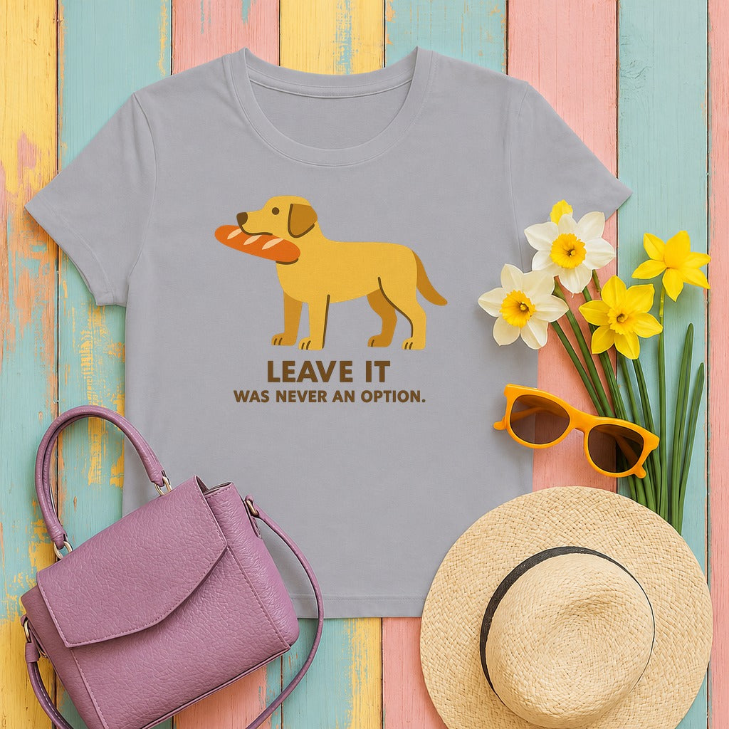 Yellow Lab Leave It Tee in Athletic Heather