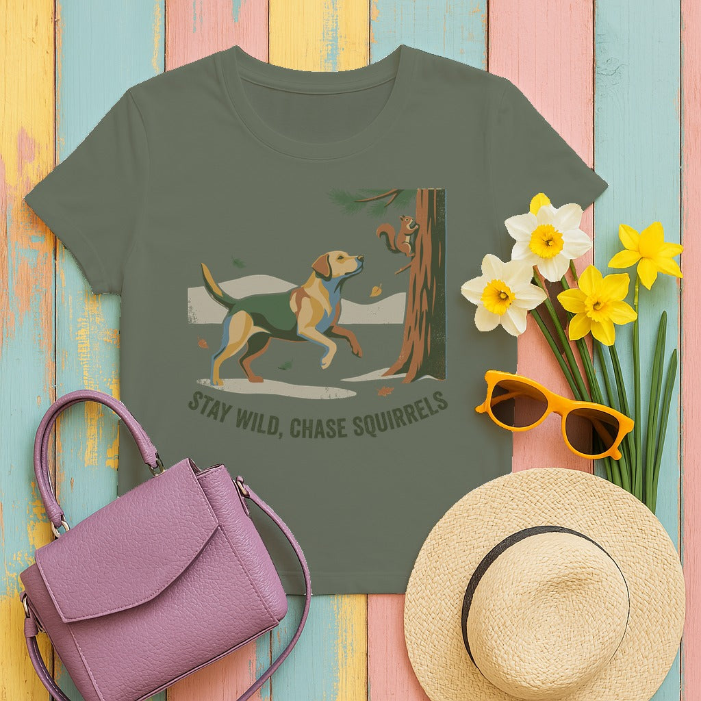 Stay Wild Lab Forest T-Shirt in Moss