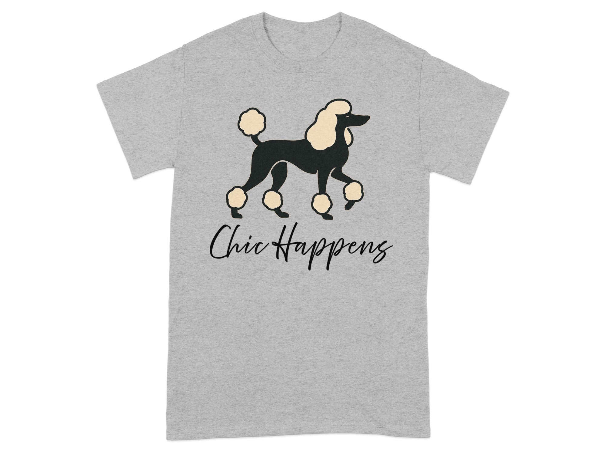 Chic Happens Poodle Graphic T-shirt for Animal Lovers