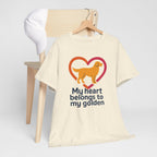 Golden Retriever "My heart belongs to my golden" t-shirt