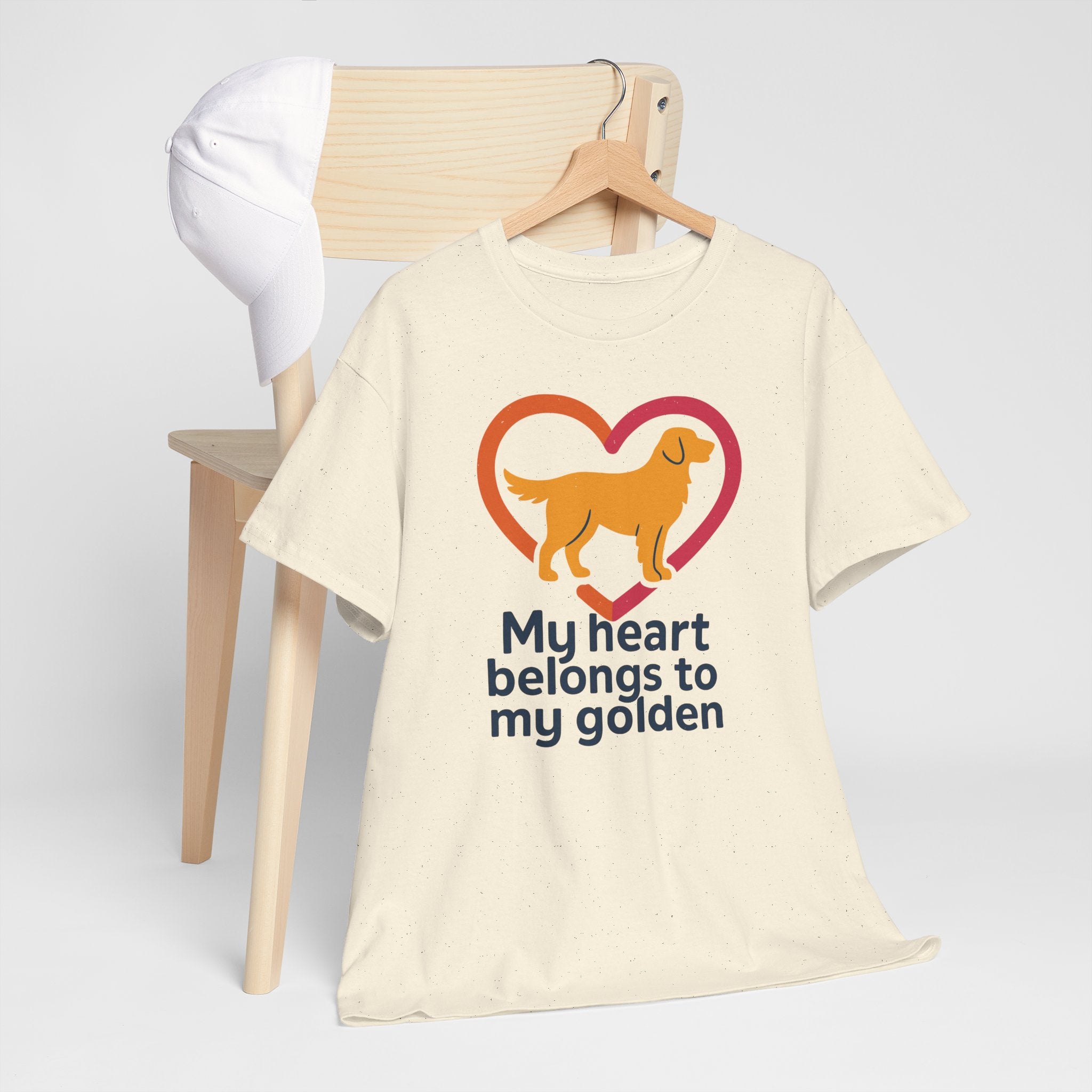 Golden Retriever "My heart belongs to my golden" t-shirt