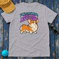 Low To The Ground High On Attitude Corgi T-Shirt in Athletic Heather - flat lay