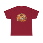 Pumpkin Full of Cute Sleeping Puppies Autumn Vibes T-Shirt