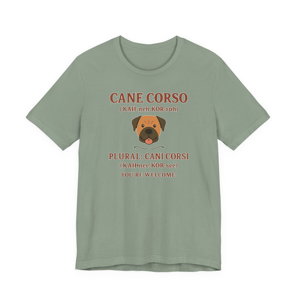Cane Corso Cani Corsi Pronunciation t-shirt, view 4