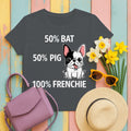 100% Frenchie Love: Bat Pig Graphic T-Shirt in Charcoal