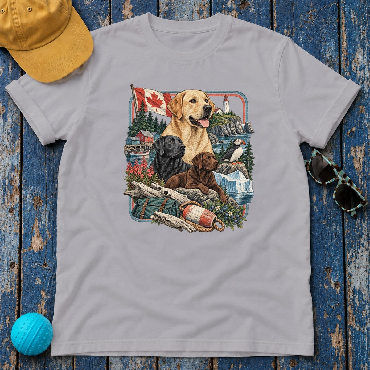 Labrador Retriever Canada Heritage T-Shirt in Athletic Heather