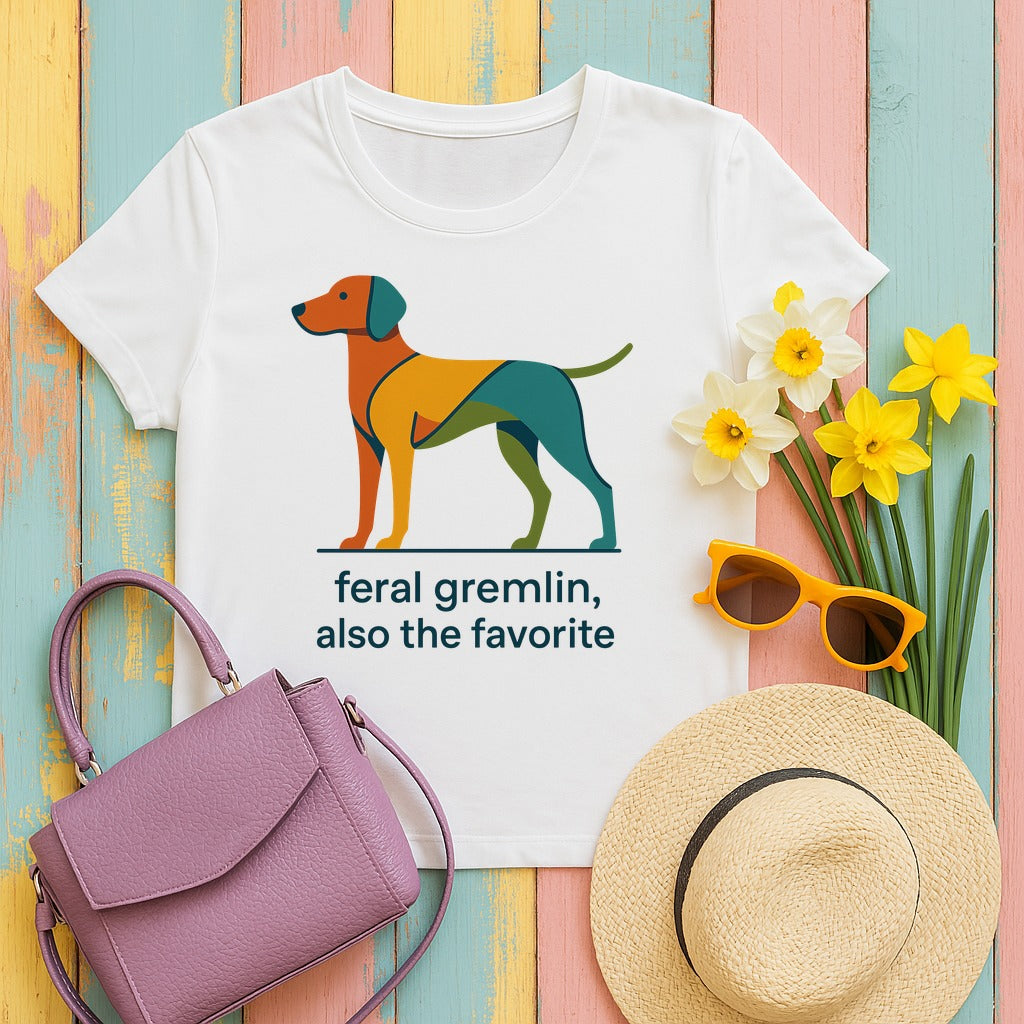 Vizsla Feral Gremlin Also the Favorite Tee in White