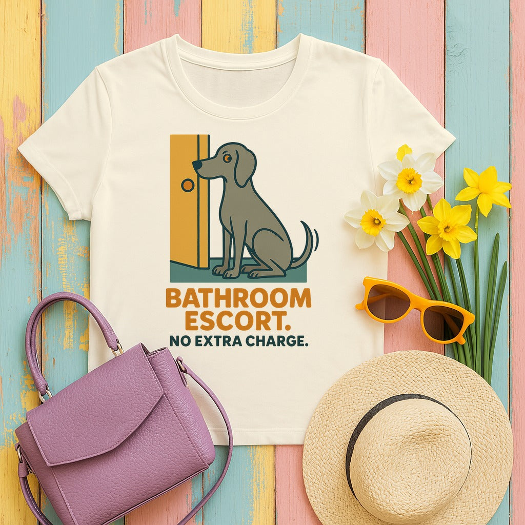 Weimaraner Bathroom Escort Tee in Natural