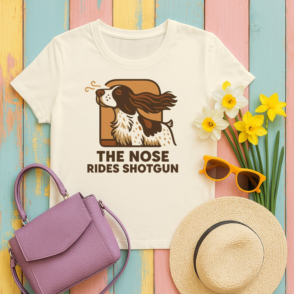 Springer Nose Rides Shotgun Tee in Natural