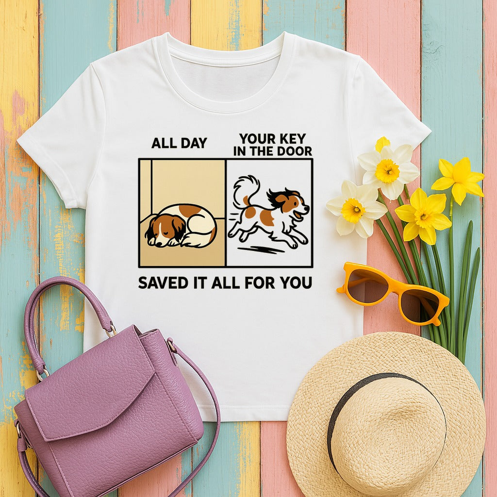 Kooikerhondje Saved It All For You Tee in White