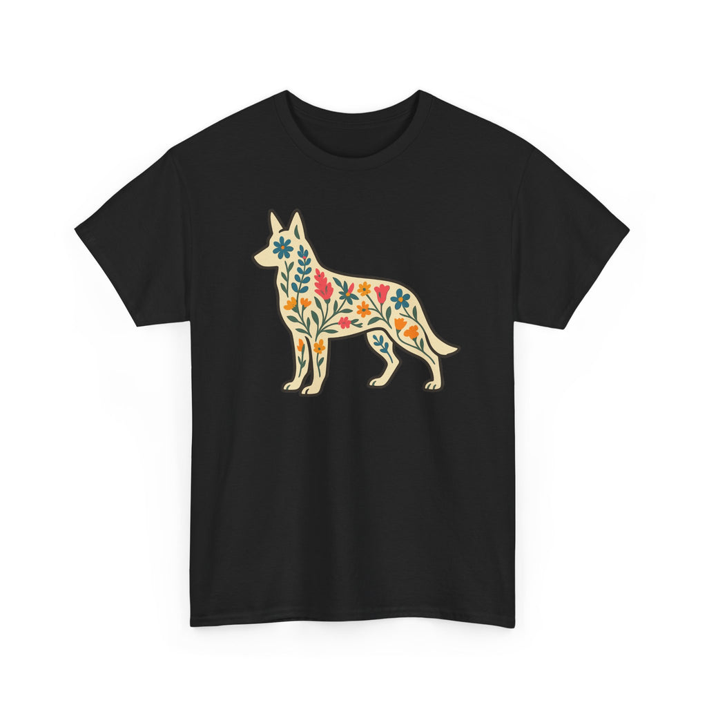 Floral German Shepherd T-Shirt