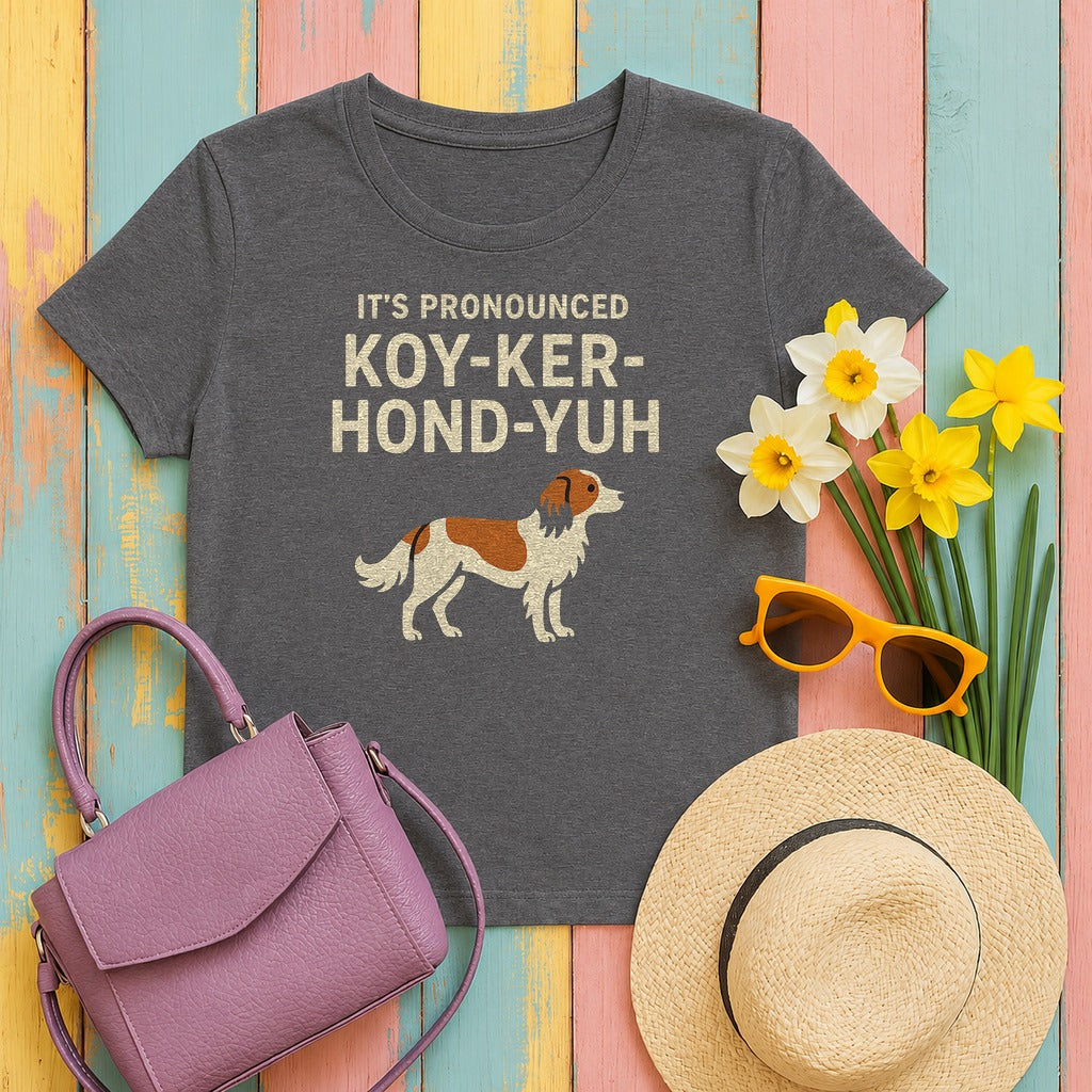 Kooikerhondje It's Pronounced Tee in Dark Grey Heather