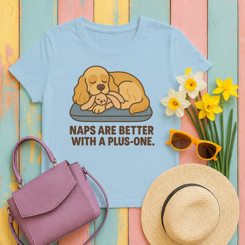 Cocker Naps With a Plus-One Tee in Light Blue