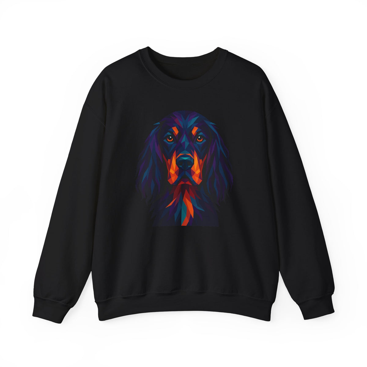 Polygon Art Style Gordon Setter Sweatshirt in Black
