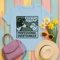 Professional Over Thinker Border Collie T-Shirt in Light Blue