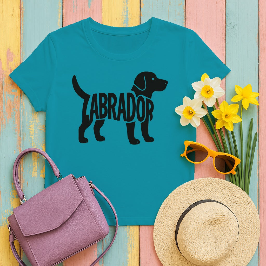 Labrador Silhouette T-Shirt in Tropical Blue