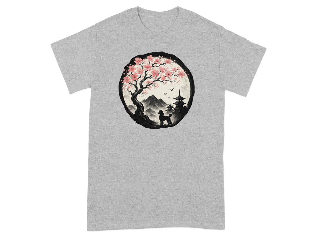 Serene Cherry Blossom and Pagoda Graphic Tee