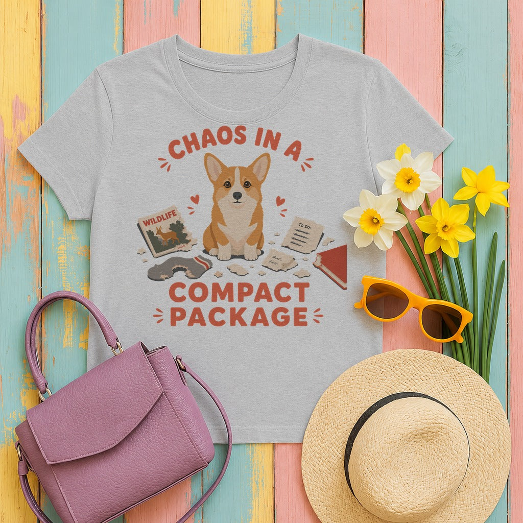 Chaos in a Compact Package Corgi t-shirt