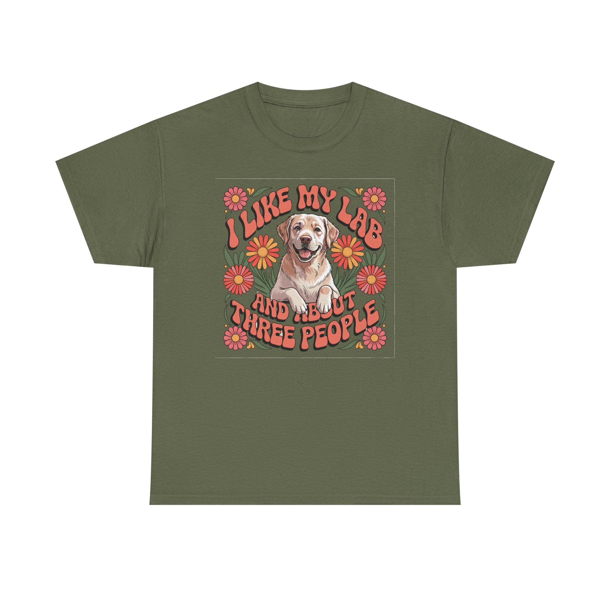 I Like My Lab And About Three People Flower Design T-Shirt