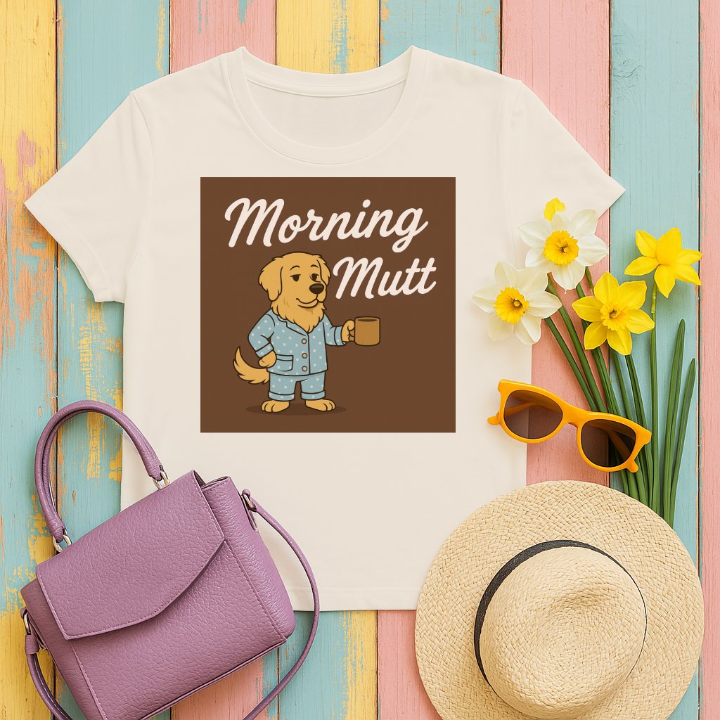 Morning Mutt Dog with Coffee Graphic Shirt product
